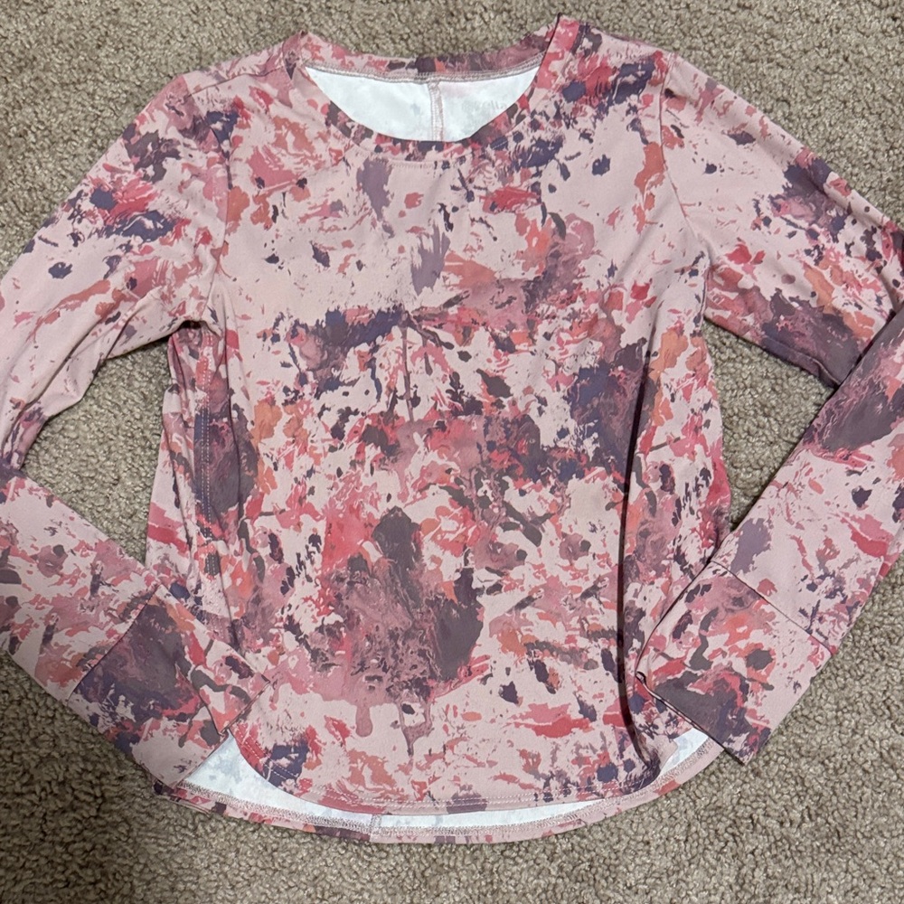 💜 3 for $10 Zella Pink and Purple Abstract Long Sleeve Top